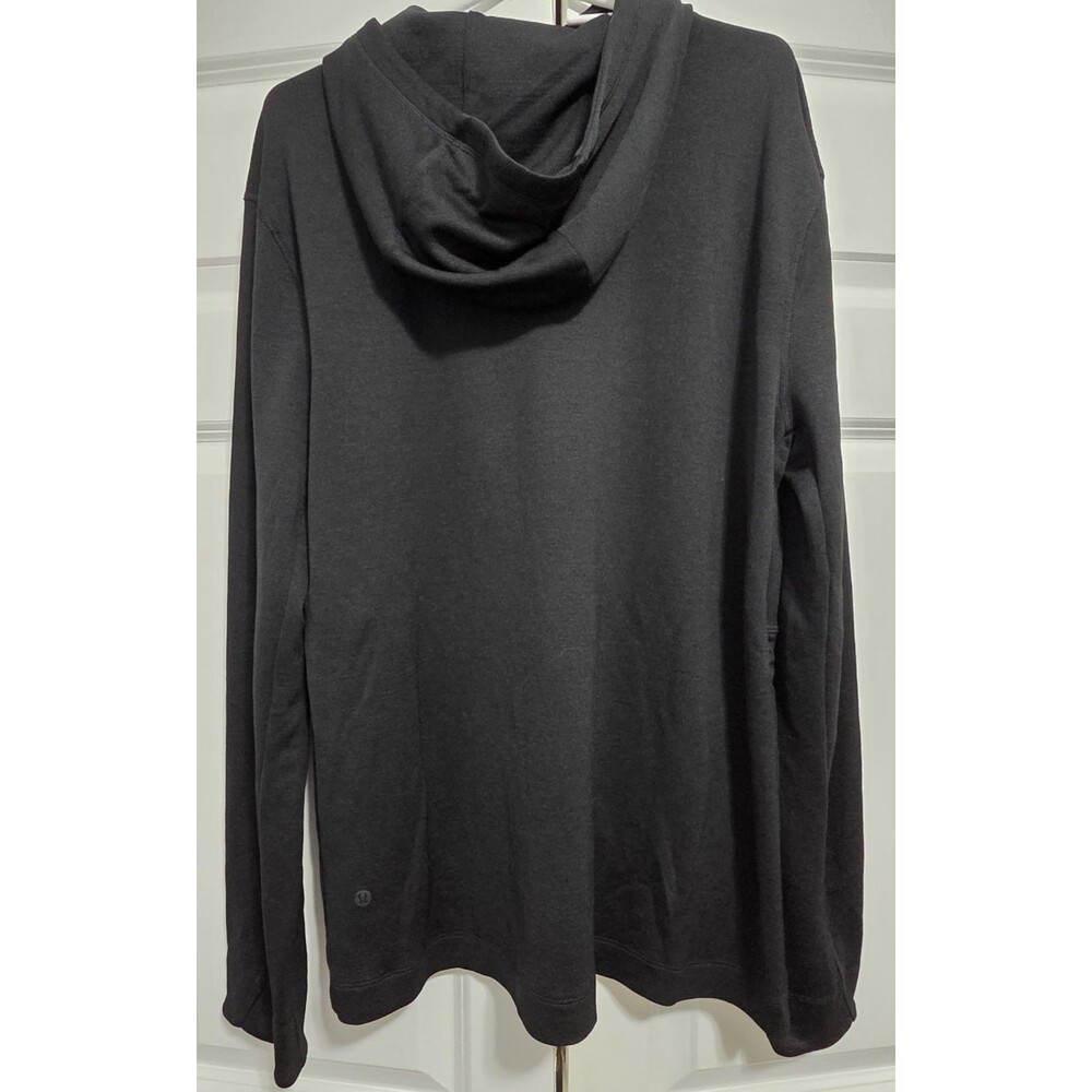 Lululemon The Long Weekend Pullover Hoodie Mens Large Black Merino Wool Comfy - Picture 2 of 10